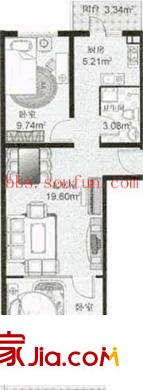 中泽雅园户型图户型图 2室2厅1卫1厨