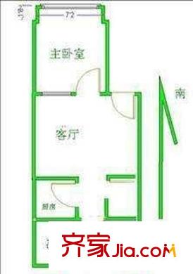 杨庄北街户型图户型图 2室1厅1卫1厨