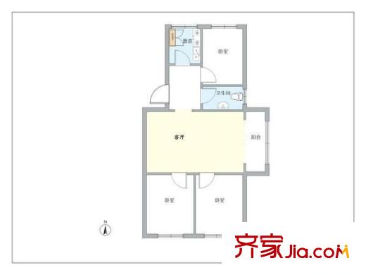 玉桥北里 3室 户型图