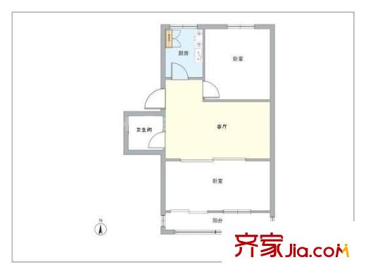 玉桥北里 2室 户型图
