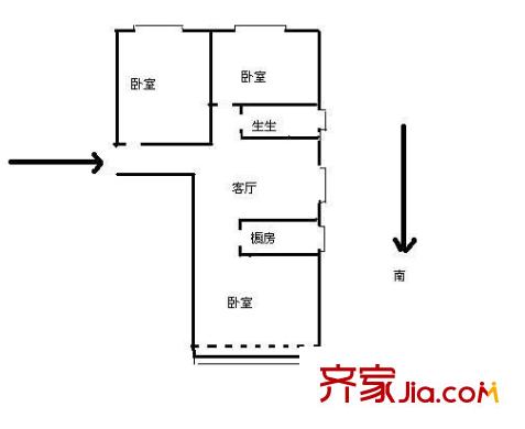 玉桥北里 3室 户型图