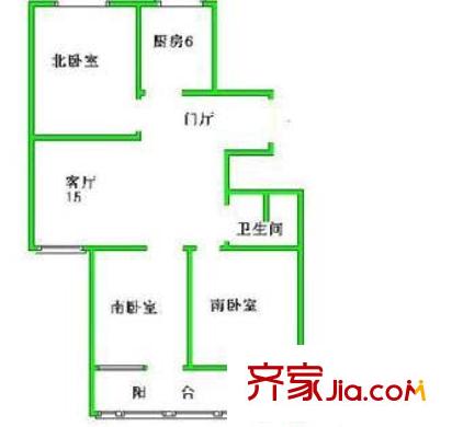 中仓小区户型图户型图 3室1厅1卫1厨