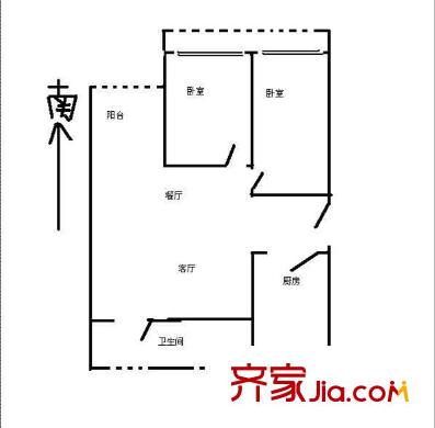 中仓小区户型图户型图 2室1厅1卫1厨