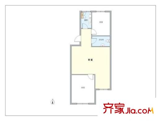 玉桥北里 2室 户型图