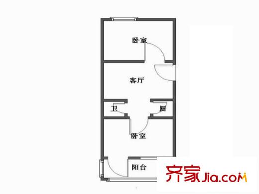 玉桥北里 2室 户型图