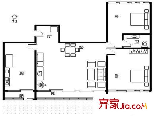 晶彩亦庄 0室 户型图