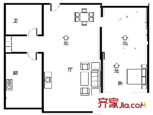 晶彩亦庄 0室 户型图