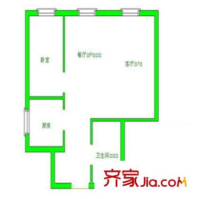 乔庄北区户型图户型图 1室1厅1卫1厨