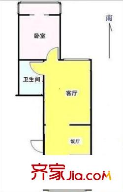 潞潮佳苑户型图户型图 1室2厅1卫1厨