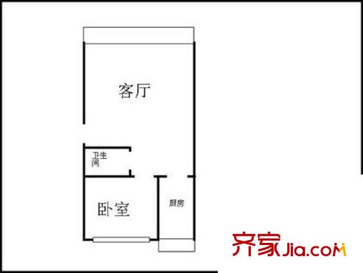 潞潮佳苑户型图户型图 1室1厅1卫1厨