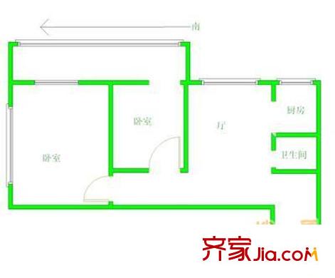 华源一里8号院 2室 户型图
