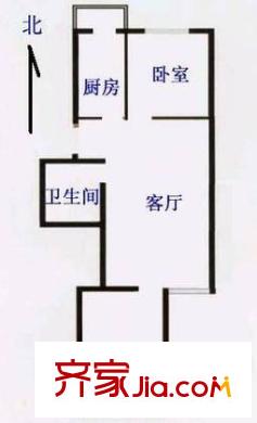 潞潮佳苑户型图户型图 2室1厅1卫1厨