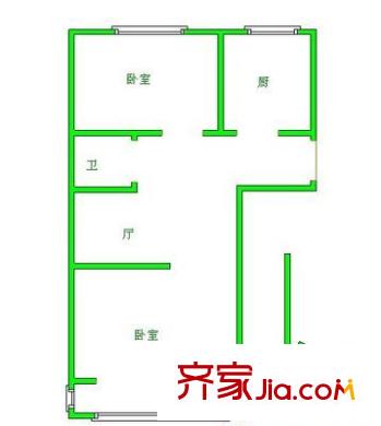 华源一里8号院 2室 户型图