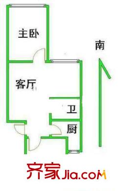 运河家园户型图户型图 2室1厅1卫1厨