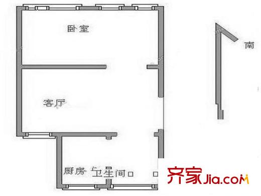 果园233号院 1室 户型图