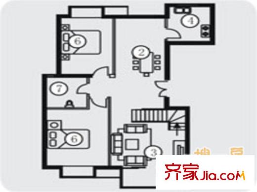 运河家园 2室 户型图