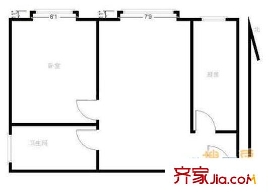 运河家园 1室 户型图