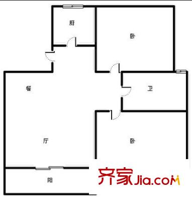 四海公寓户型图户型图 2室2厅1卫1厨