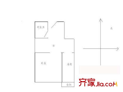 大柳树甲17号院户型图户型图 1室1厅1卫1厨