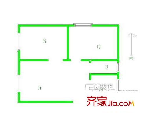 桃花岛户型图户型图 2室1厅1卫1厨