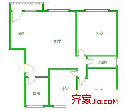 前进花园牡丹苑 3室 户型图
