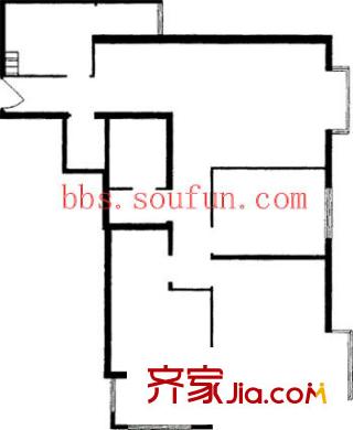 京东丽景苑户型图户型图 3室1厅1卫1厨
