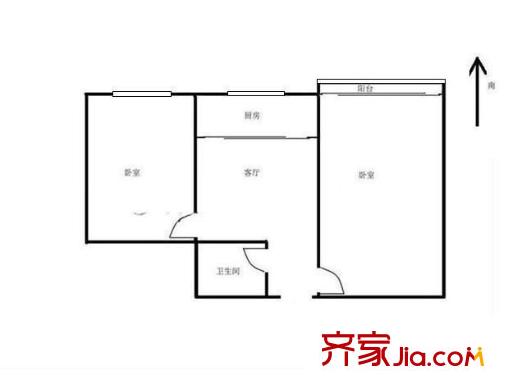 西革新里124号院 2室 户型图