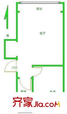 龙府花园户型图户型图 1室1厅1卫1厨