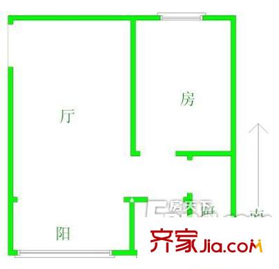 桃花岛户型图户型图 1室1厅1卫1厨