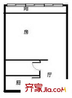 炮局胡同户型图户型图 1室1厅1卫1厨