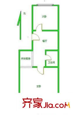 炮局胡同 2室 户型图