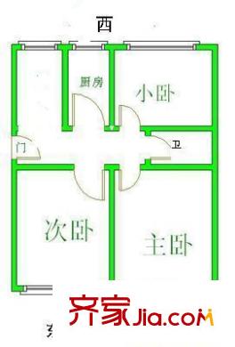 西革新里124号院 3室 户型图