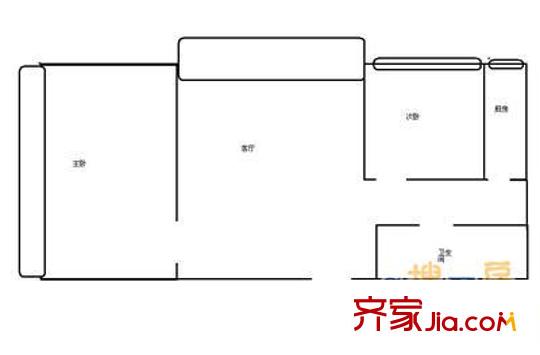 西革新里124号院 2室 户型图