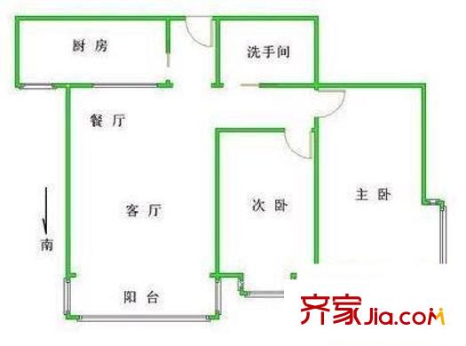 西革新里124号院 3室 户型图