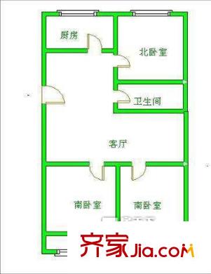果园235号院户型图户型图 3室1厅1卫1厨