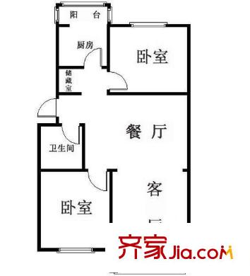 枫露花园户型图2室 户型图 2室2厅1卫1厨
