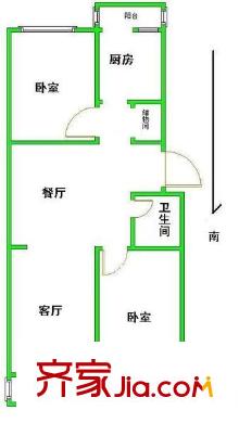 枫露花园户型图2室 户型图 2室2厅1卫1厨