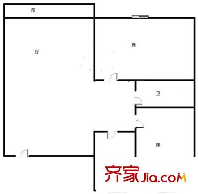 气象局家属院 2室 户型图
