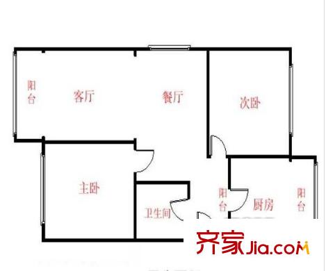 潞苑南大街88号院户型图户型图 2室2厅1卫1厨