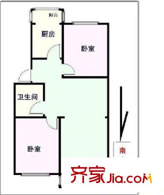 枫露花园户型图2室 户型图 2室2厅1卫1厨