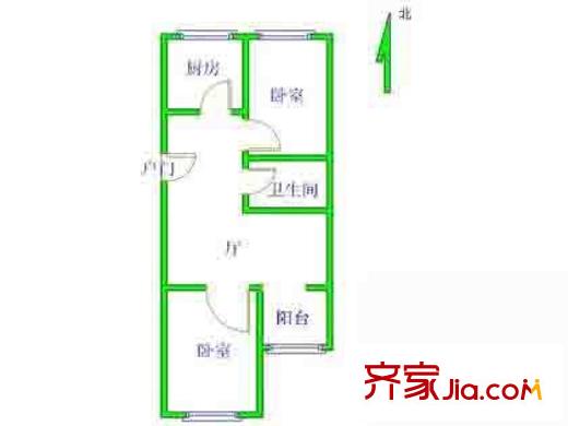 永顺南里户型图户型图 2室1厅1卫1厨