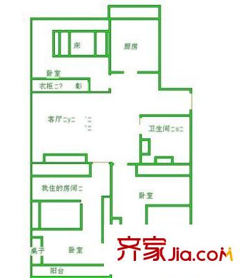 永顺南里 3室 户型图