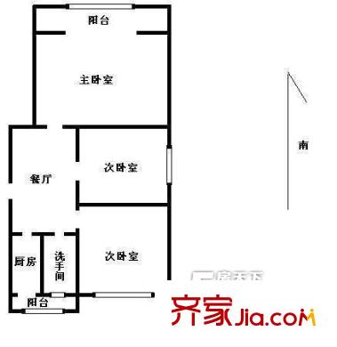 气象局家属院户型图户型图 3室1厅1卫1厨