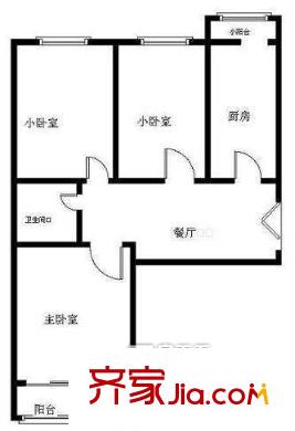 气象局家属院户型图户型图 3室1厅1卫1厨