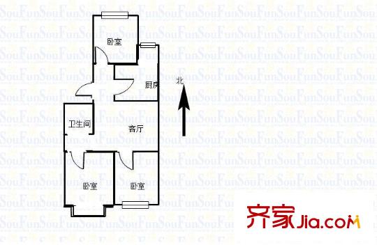 潞苑南大街88号院 3室 户型图
