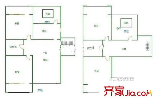 梨园小镇户型图户型图 5室2厅2卫1厨