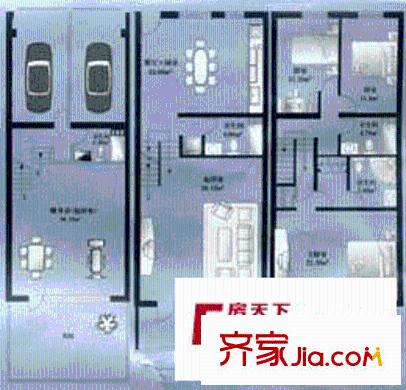 美然百度城户型图户型图 3室2厅3卫1厨