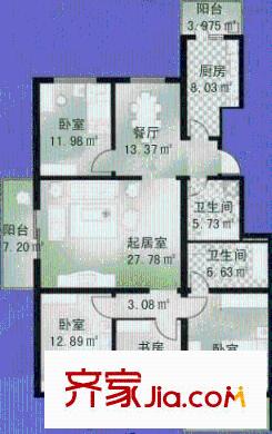 馨通家园户型图户型图 4室2厅2卫1厨