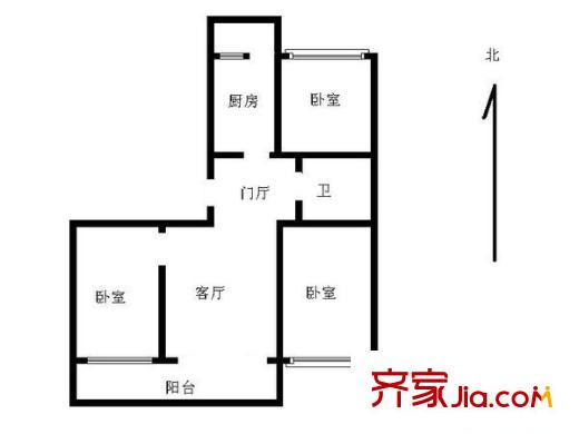 馨通家园 3室 户型图