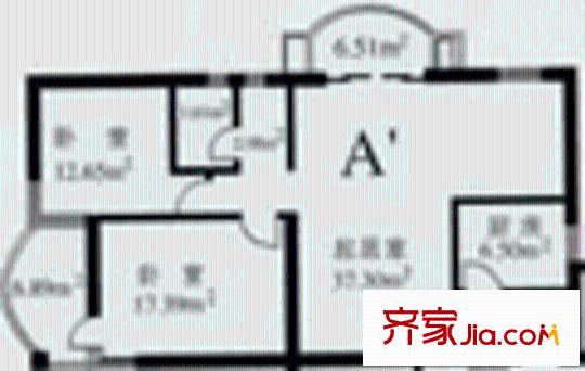惠新苑户型图户型图 2室1厅1卫1厨